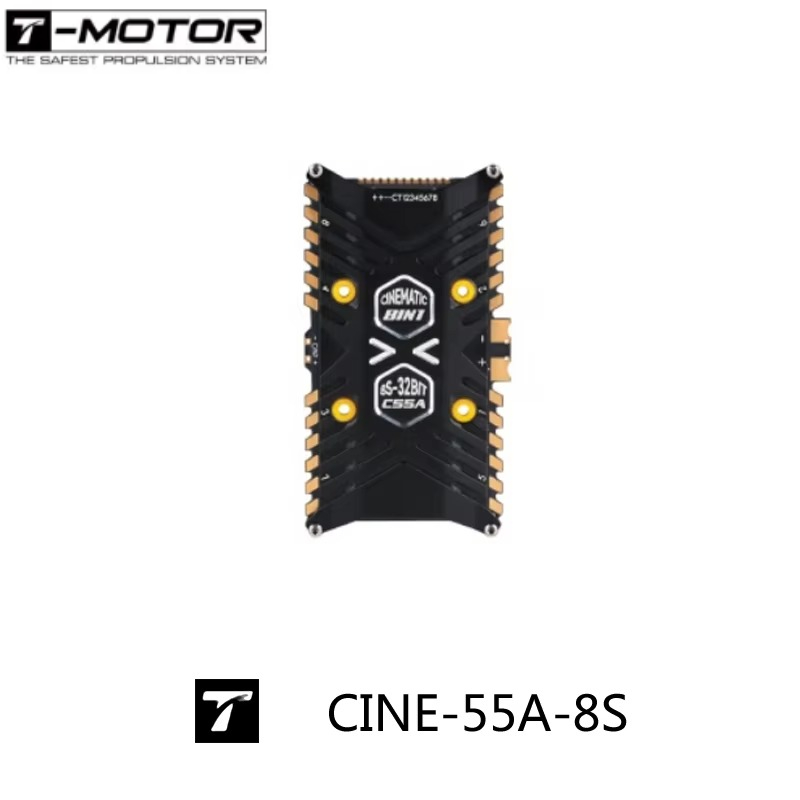 T-Motor F7 Pro Flight Controller - T-Motor CINE-55A-8S-BLHeli_32, ESC Profesional 8-IN-1 untuk