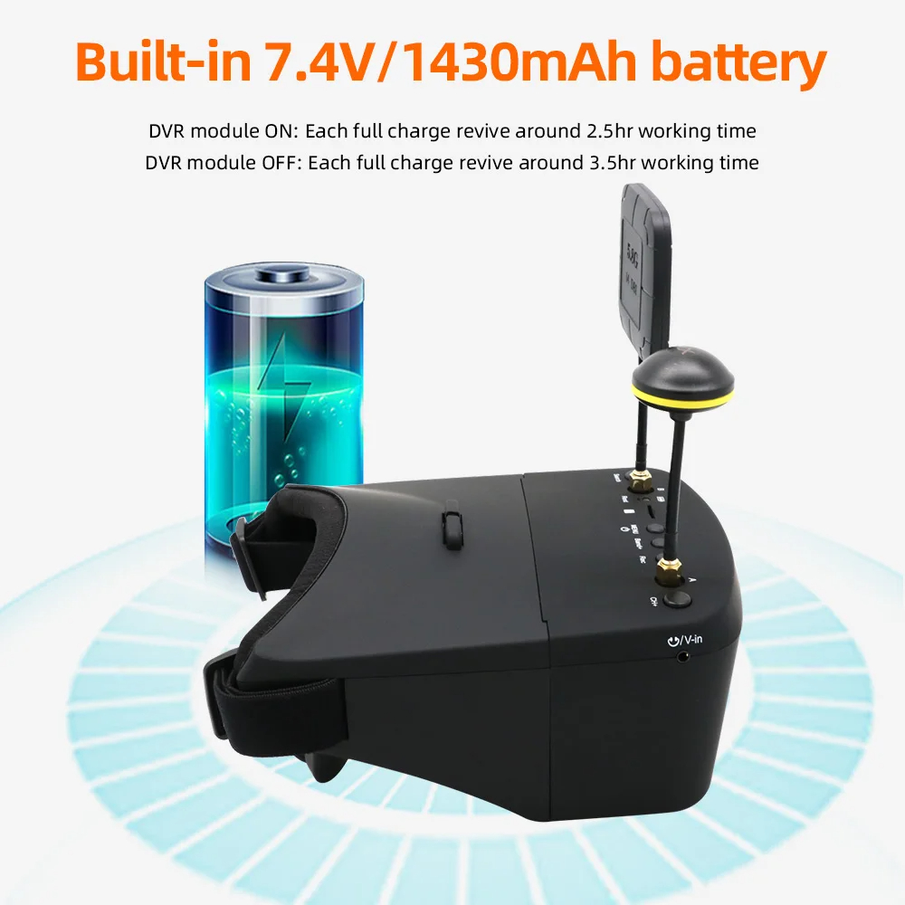 EV800D 5.8G 40CH 5 Inci 800*48 - Skyzone Cobra X V2 Fpv Goggles ulasan dan harga